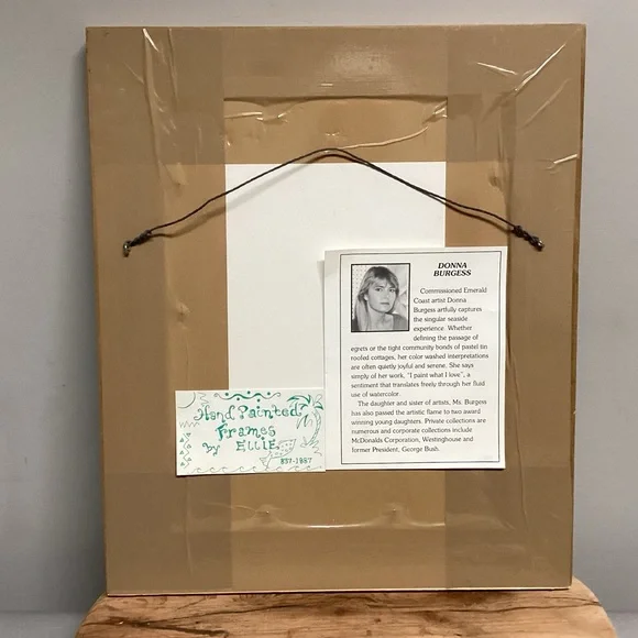 🔵 Beautiful Solid Wood, Hand Painted Frame with print by Artist Donna Burgess - Picture 9 of 15